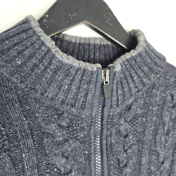 Tommy Bahama Men's Sz XL Cardigan Wool Cotton Cable Chunky Knit Full Zip Fisherm - Picture 3 of 9